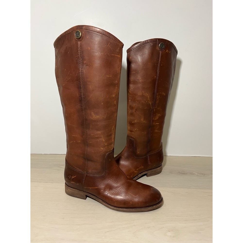 +Frye Melissa Lug Tall Boots in Cognac Sz 8